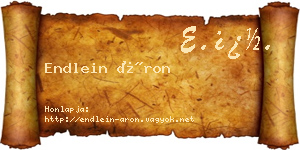 Endlein Áron névjegykártya